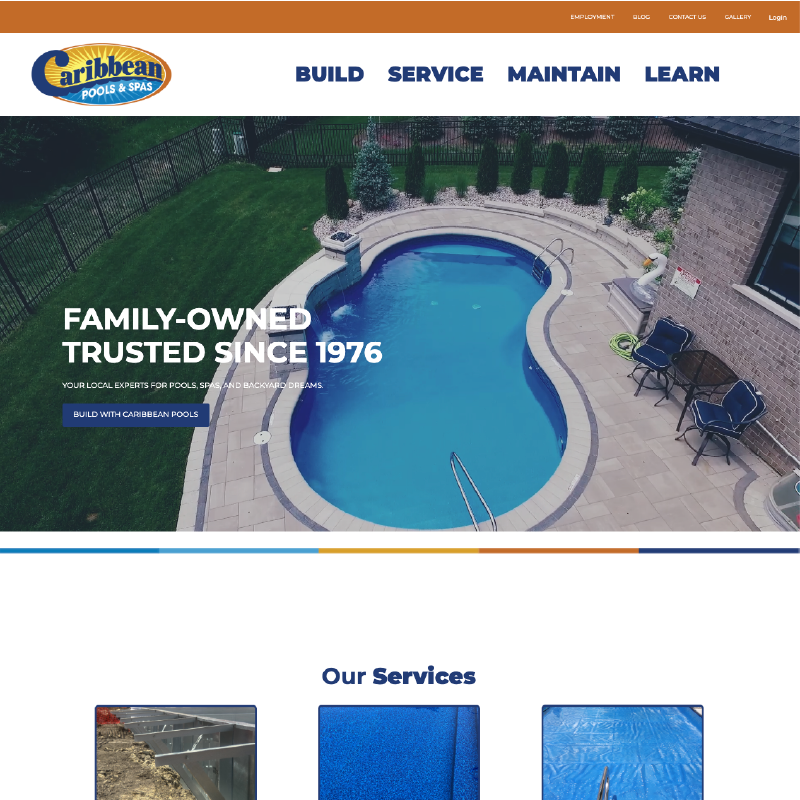 Caribbean Pools website redesign