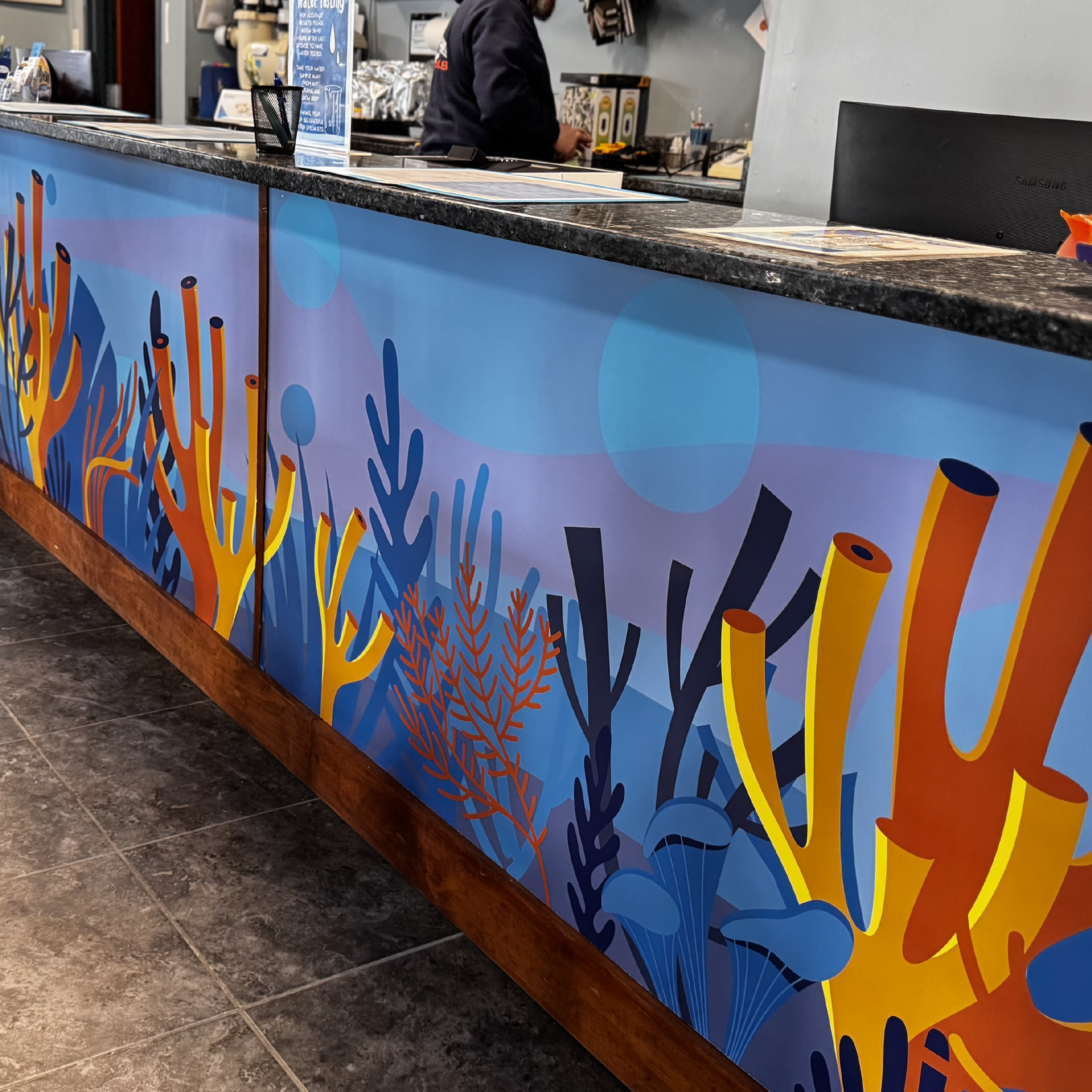 Undercounter display installation