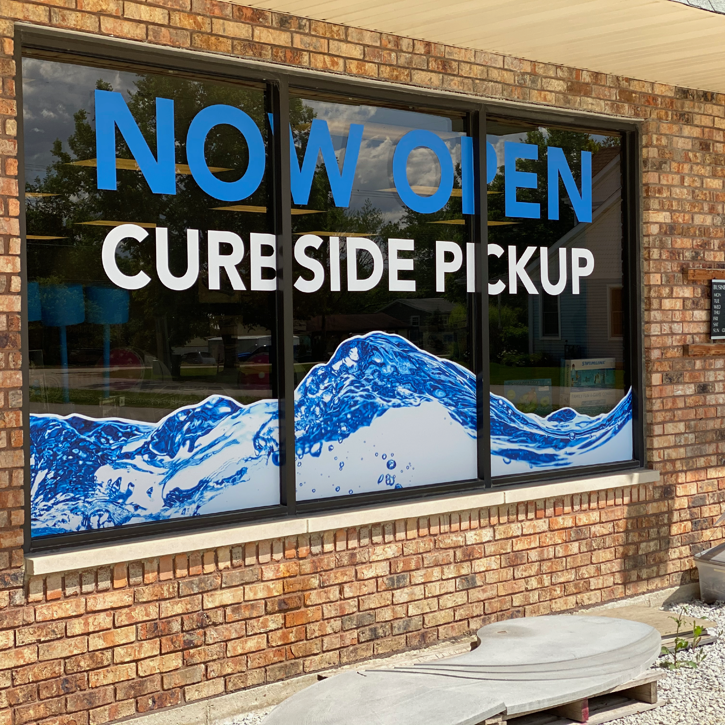 Window graphics installation detail